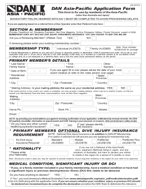 DAN Asia-Pacific Membership Application Form