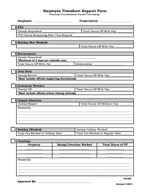 Employee Timesheet Support Form