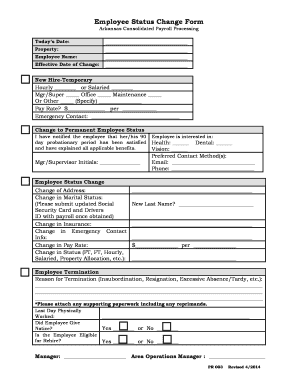 Employee Status Change Form