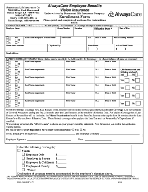 Employee Benefits Enrollment Form