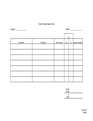 Former Tenant Database Form