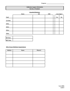 Non-Sec 8 Resident Household Members Form