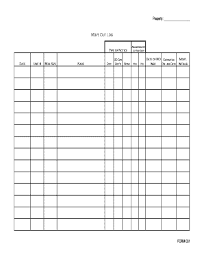 Move Out Log Form