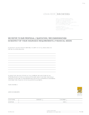 Insurance Recommendation Letter