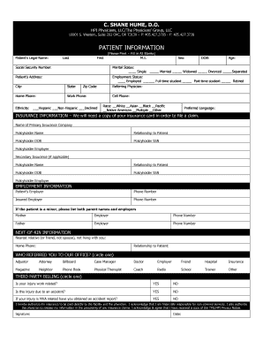 Patient Information and Authorization Forms