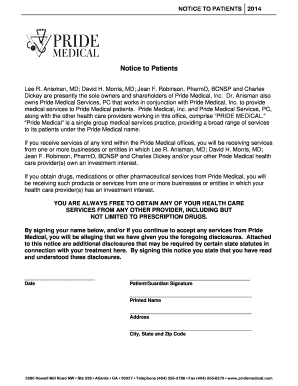 Notice to Patients