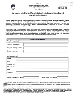 Zahtevek za pridobitev kvalificiranih digitalnih potrdil za