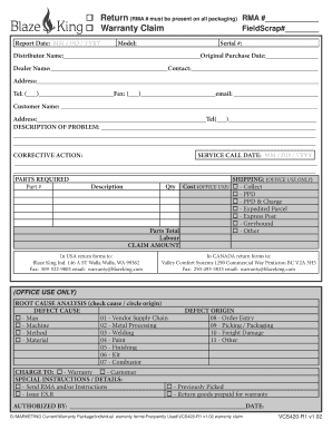 Fillable Online Return RMA must be present on all packaging RMA Fax ...