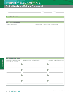 Ethical Decision-Making Framework Student Handout
