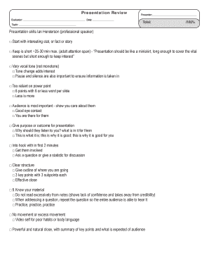 Presentation Review Form