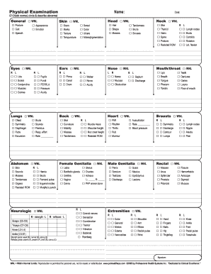Physical Examination Form