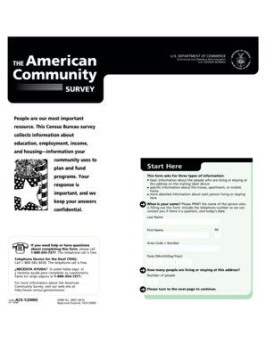 US Census Bureau American Community Survey Form
