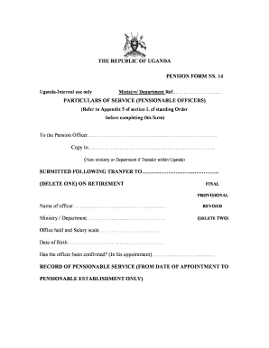 Uganda Pension Form NS 14