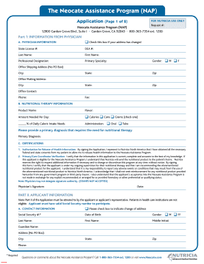 Neocate Assistance Program Application