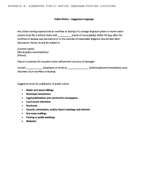 Michigan Sewer Backup Claim Form