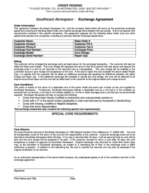 Southeast Aerospace Exchange Agreement