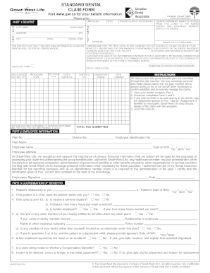 Standard Dental Claim Form