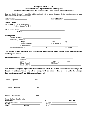 Tenant Landlord Moving Out Agreement