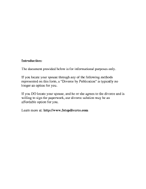 Affidavit of Diligent Search for Divorce