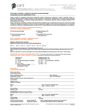 Corporate Account Application Form