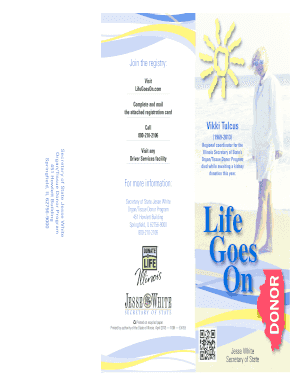 Illinois Organ/Tissue Donor Registration Form