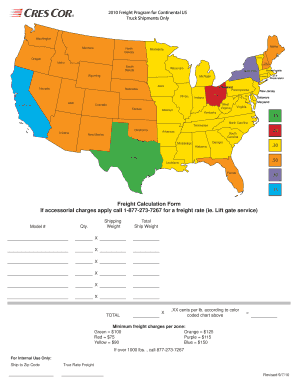 Freight Calculation Form