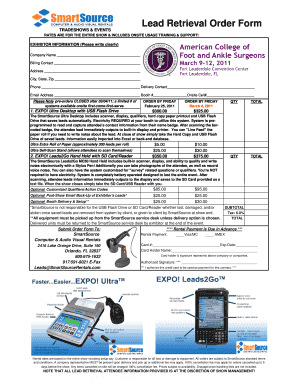 Lead Retrieval Order Form