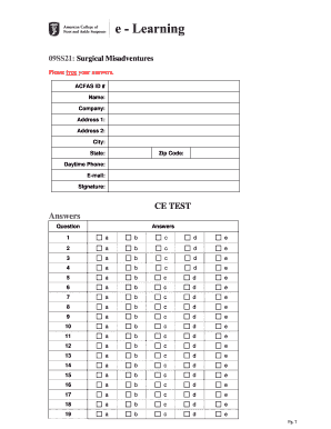 Surgical Misadventures CE Test