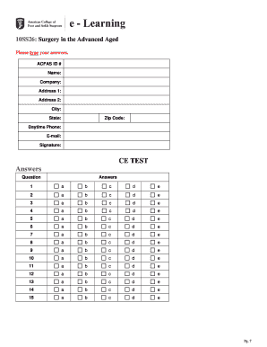 Surgery in the Advanced Aged CE Test