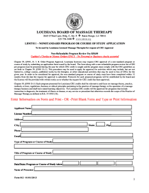 Louisiana Nonstandard Program CEU Application