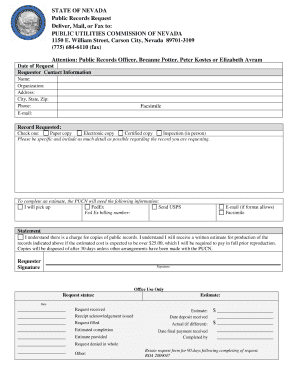 Nevada Public Records Request Form