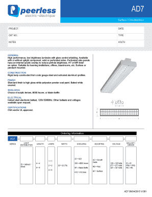 AD7 Luminaire Order Form