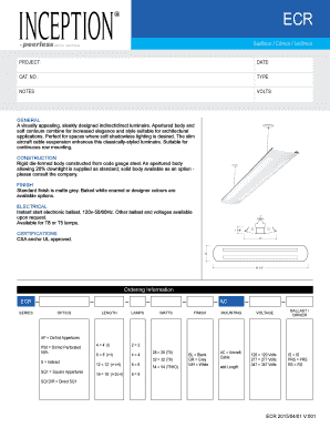 ECR Luminaire Order Form