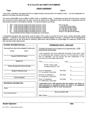Wayland Baptist University Credit Agreement