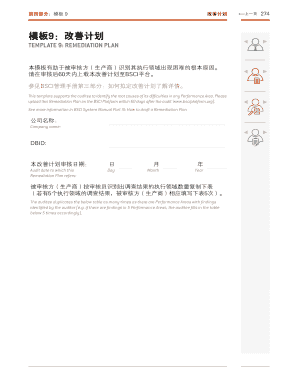 BSCI Remediation Plan Template