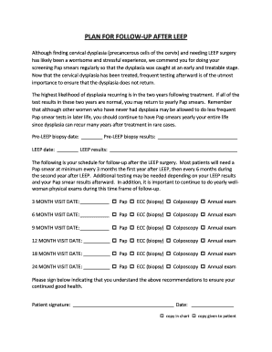 Follow-Up Plan After LEEP Surgery