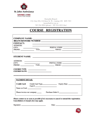 Course Registration Form