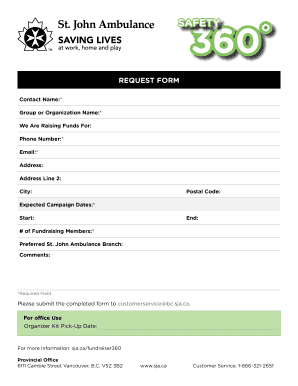 ReQUest fORM - St John Ambulance Canada