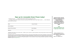 Santee Cooper Green Power Sign Up Form