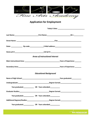 Employment Application Form