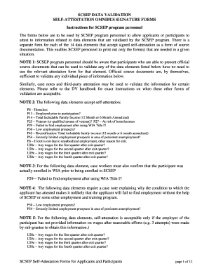 SCSEP Self-Attestation Forms