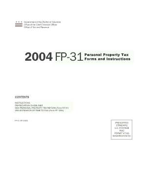 DC Personal Property Tax Return