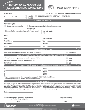 Electronic Banking Access Form for Legal Entities