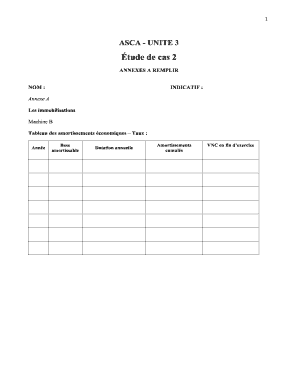 Formulaire de dépréciation comptable