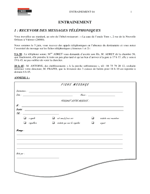 Fiche de message