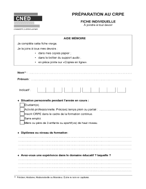 FICHE INDIVIDUELLE