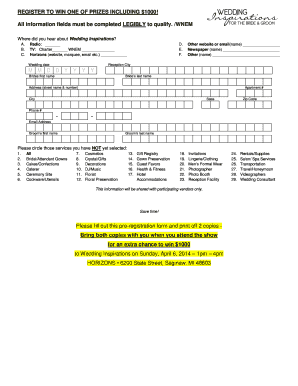 Wedding Inspirations Registration Form