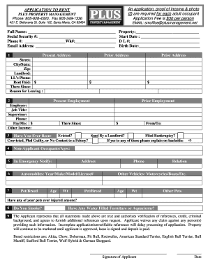 Rental Application Form