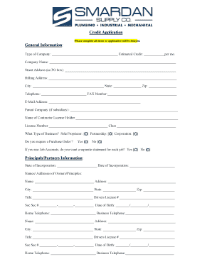 Credit Application Form