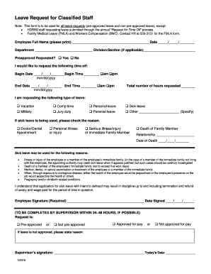 Leave Request for Classified Staff